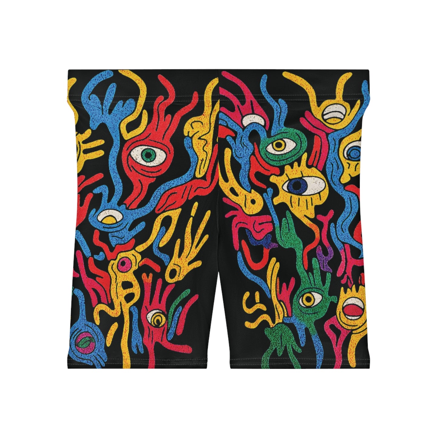 Vibrant Colorful Women's Biker Shorts, Athletic Wear, Summer Activewear, Festival Outfits, Unique Gift for Her