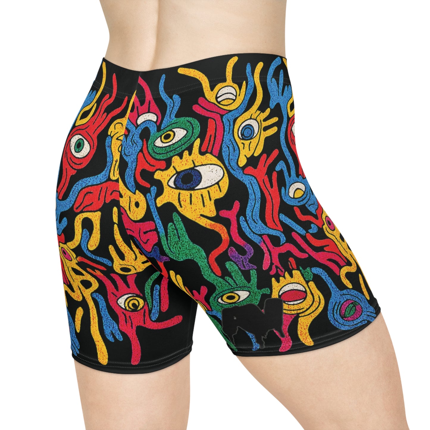 Vibrant Colorful Women's Biker Shorts, Athletic Wear, Summer Activewear, Festival Outfits, Unique Gift for Her
