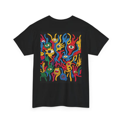 Colorful Artistic Unisex Tee - Vibrant Graphic Tee, Unique Gift for Art Lovers, Cool T-Shirt for Festivals, Eye-Catching Apparel