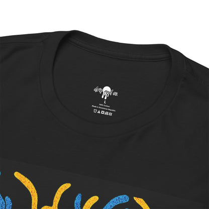Colorful Artistic Unisex Tee - Vibrant Graphic Tee, Unique Gift for Art Lovers, Cool T-Shirt for Festivals, Eye-Catching Apparel