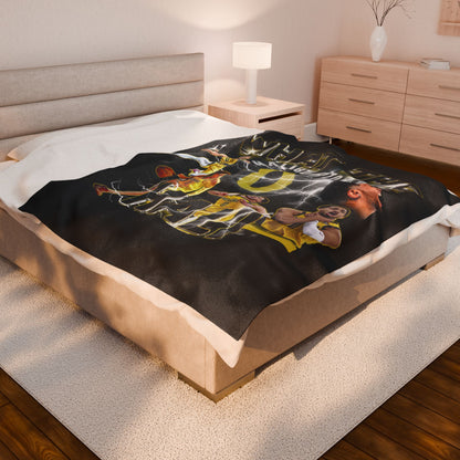 Sports Fan Velveteen Plush Blanket | Gift for Basketball Lovers, Cozy Throw, Unique Home Decor, Sports Gifts, Game Day Essentials